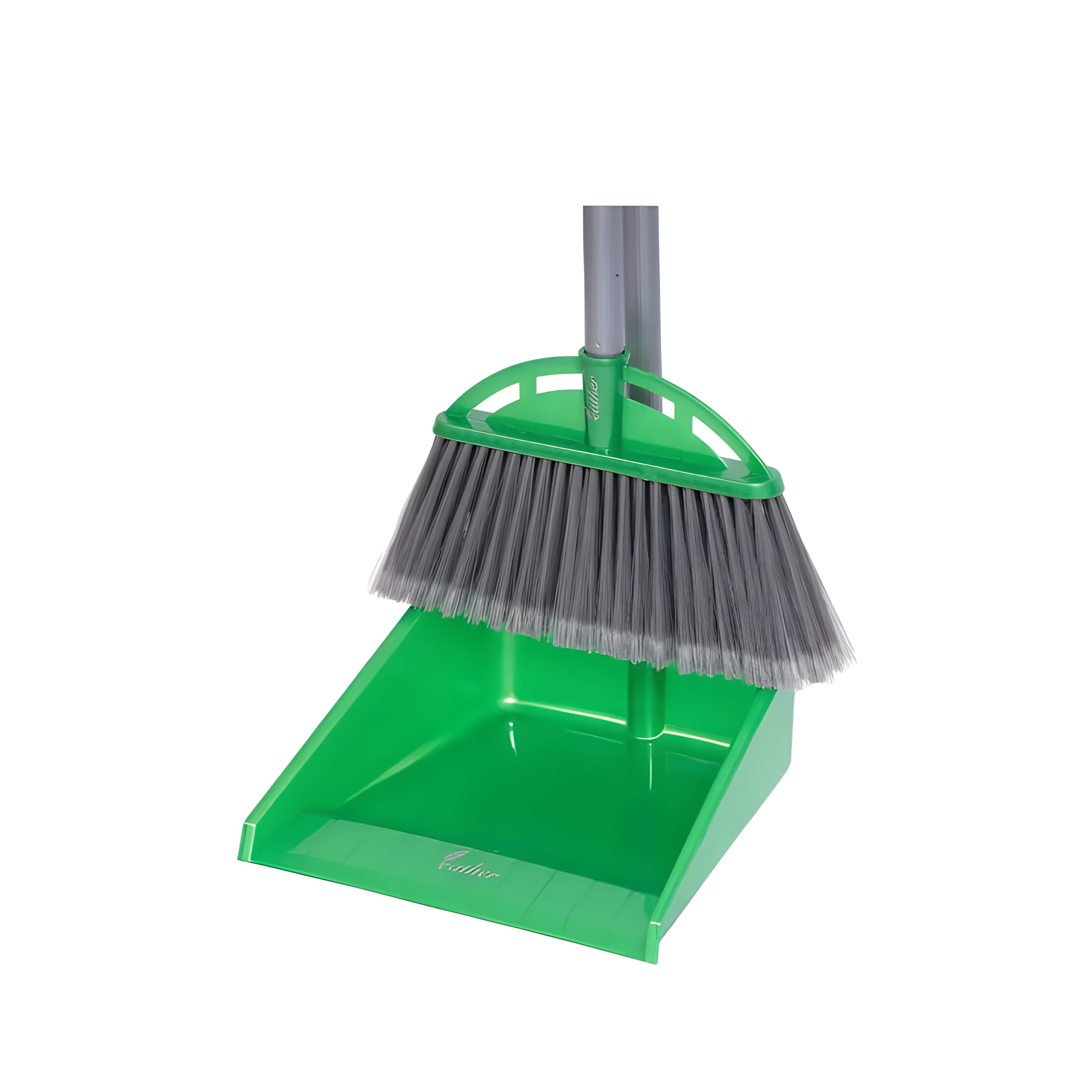 FEATHER DUSTPAN AND BROOM SET WITH 70CM PLASTIC COATED METAL HANDLE (DUS027)