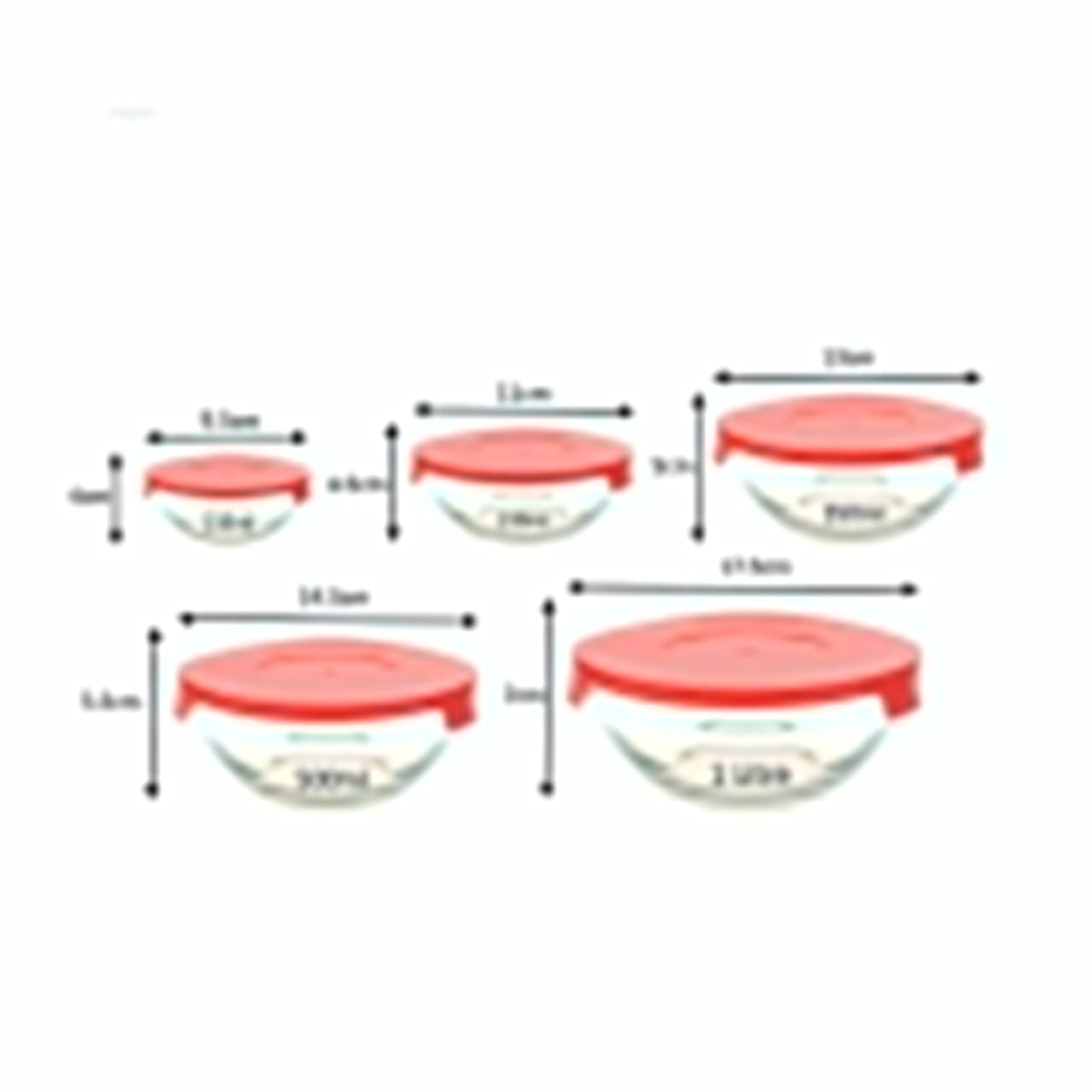 Red Cherry 5 Pieces 808 Bowl Set 