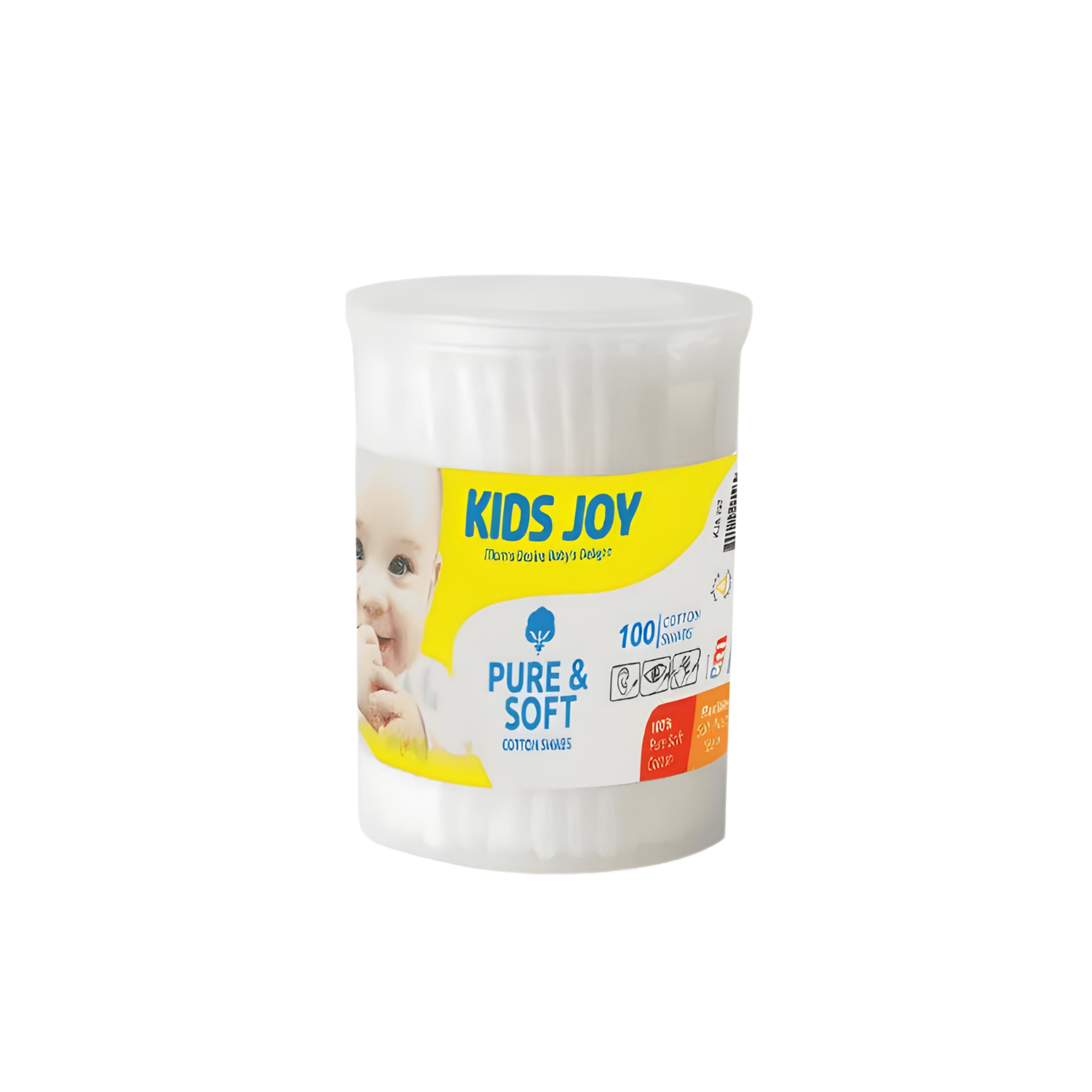 Cotton Bud/ Kids Joy 100 Cotton Buds Plastic Cannister