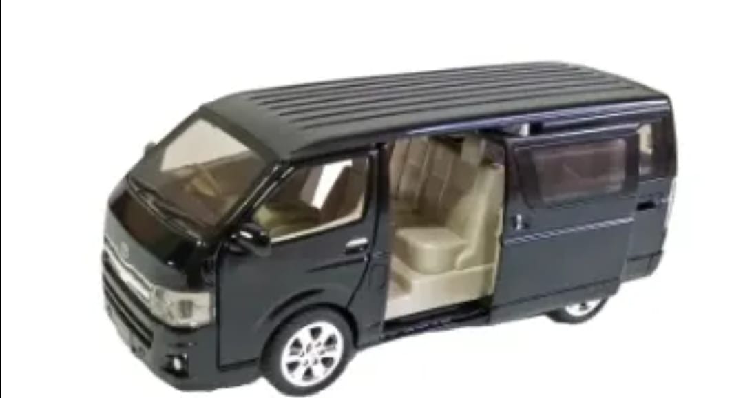 Die Cast 1.32 XLG Toyota KDH Hiace van model pull back simulation sound and light 